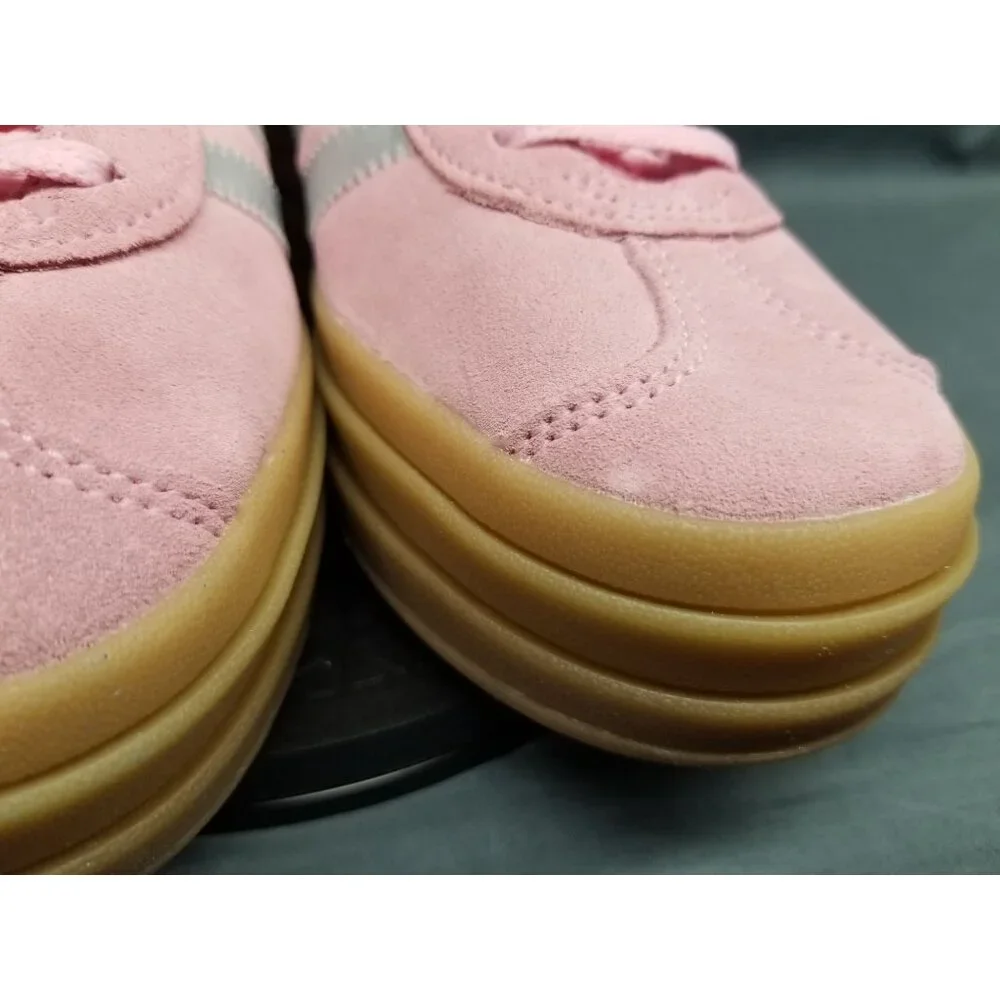 Adidas Gazelle Bold J Sneakers Suede Pink Silver Girls Size 4.5 DISPLAY MODEL! - Picture 4 of 15